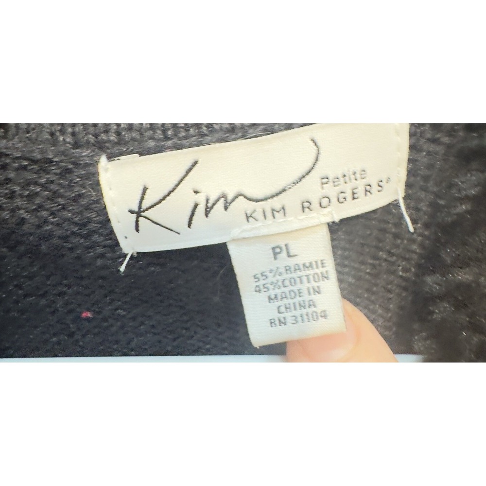 Kim Rogers Christmas Sweater Vest PL Cardinals Faux‎ Fur Collar Beaded Black - Picture 3 of 3